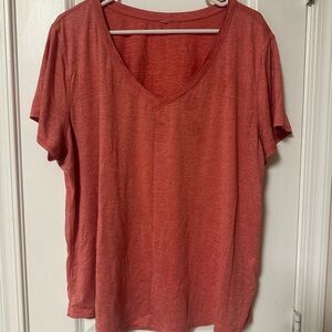 Women's V-Neck Coral Workout Top